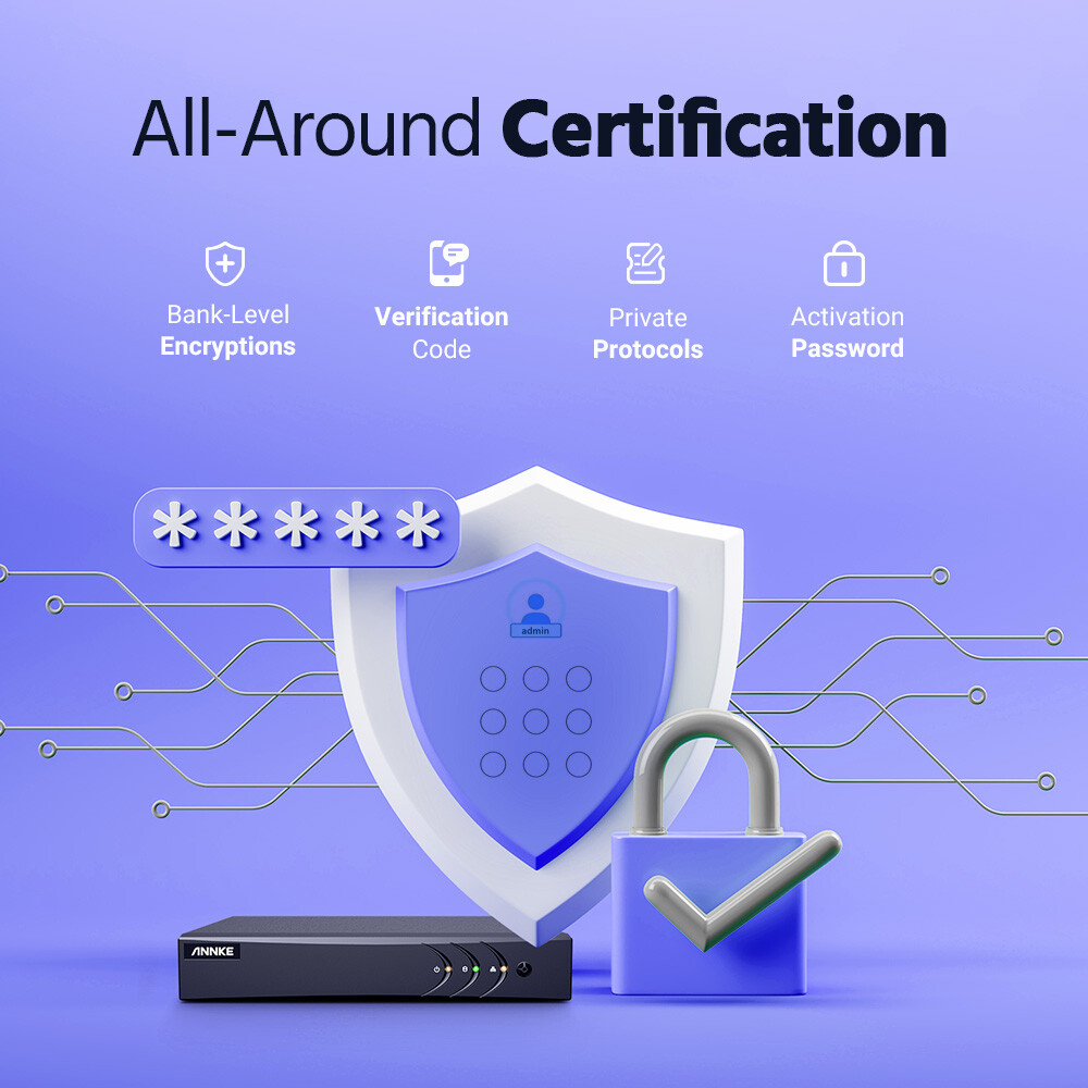 ANNKE 8CH DVR 5MP Audio Security Camera System Human Detection Color Night IP67