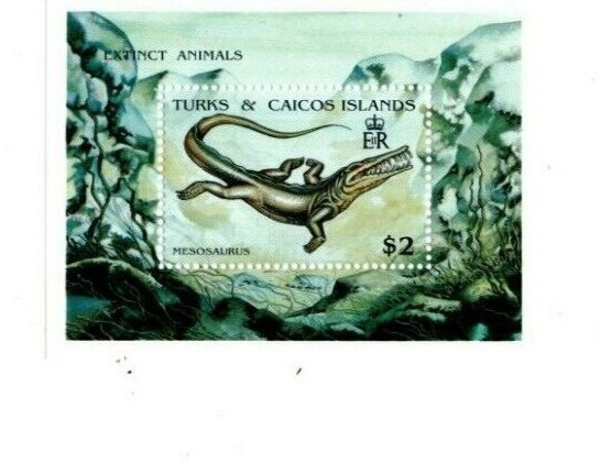 Turks and Caicos 1991 - Dinosaurs - Souvenir Stamp Sheet - Scott #911 - MNH