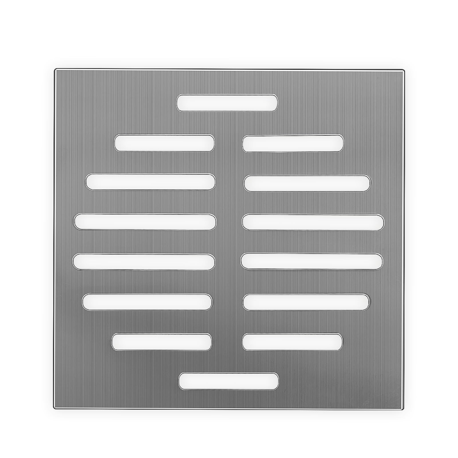 Stainless Steel Square Floor Drain Cover 6 Inch 14 Holes Silver Tone
