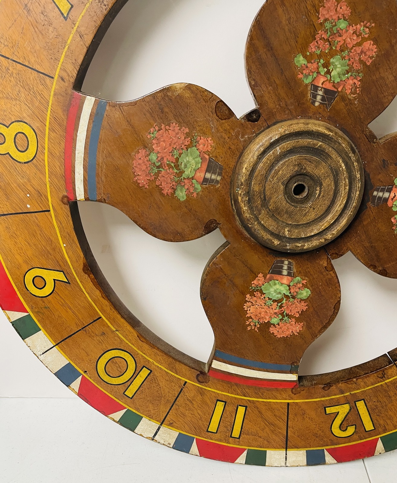 Vintage 27.5" Double Sided Wooden Carnival Spinning Gambling Game Wheel