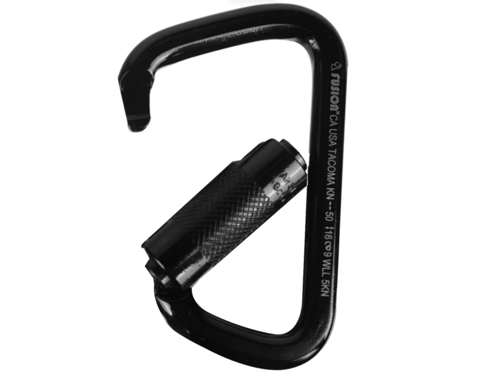 Fusion Tacoma Carabiner TRIPLE LOCK 50kn - 11,200Lbs HIGH STRENGTH BLACK