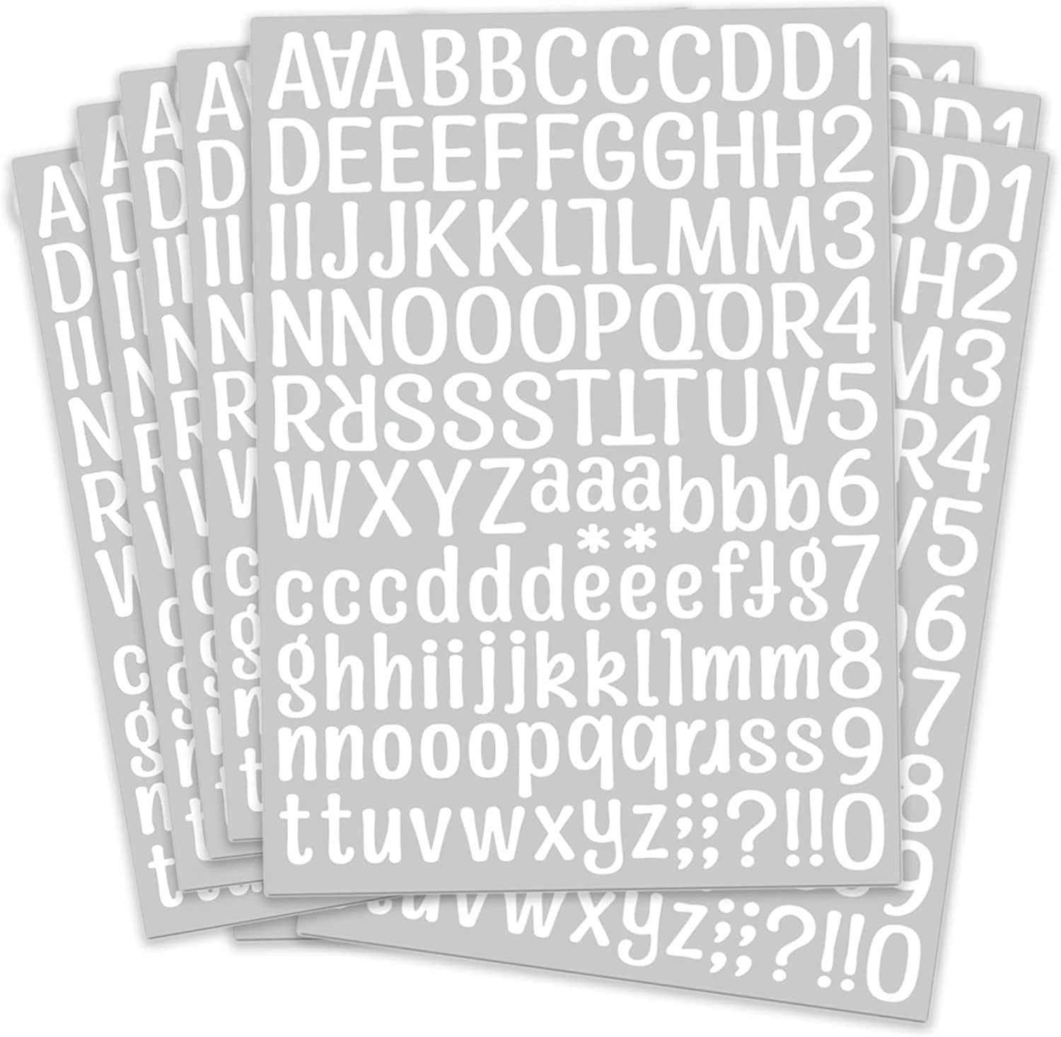 1260 pcs 10 Sheets Self Adhesive Vinyl Letters Numbers Kit, White Mailbox Number