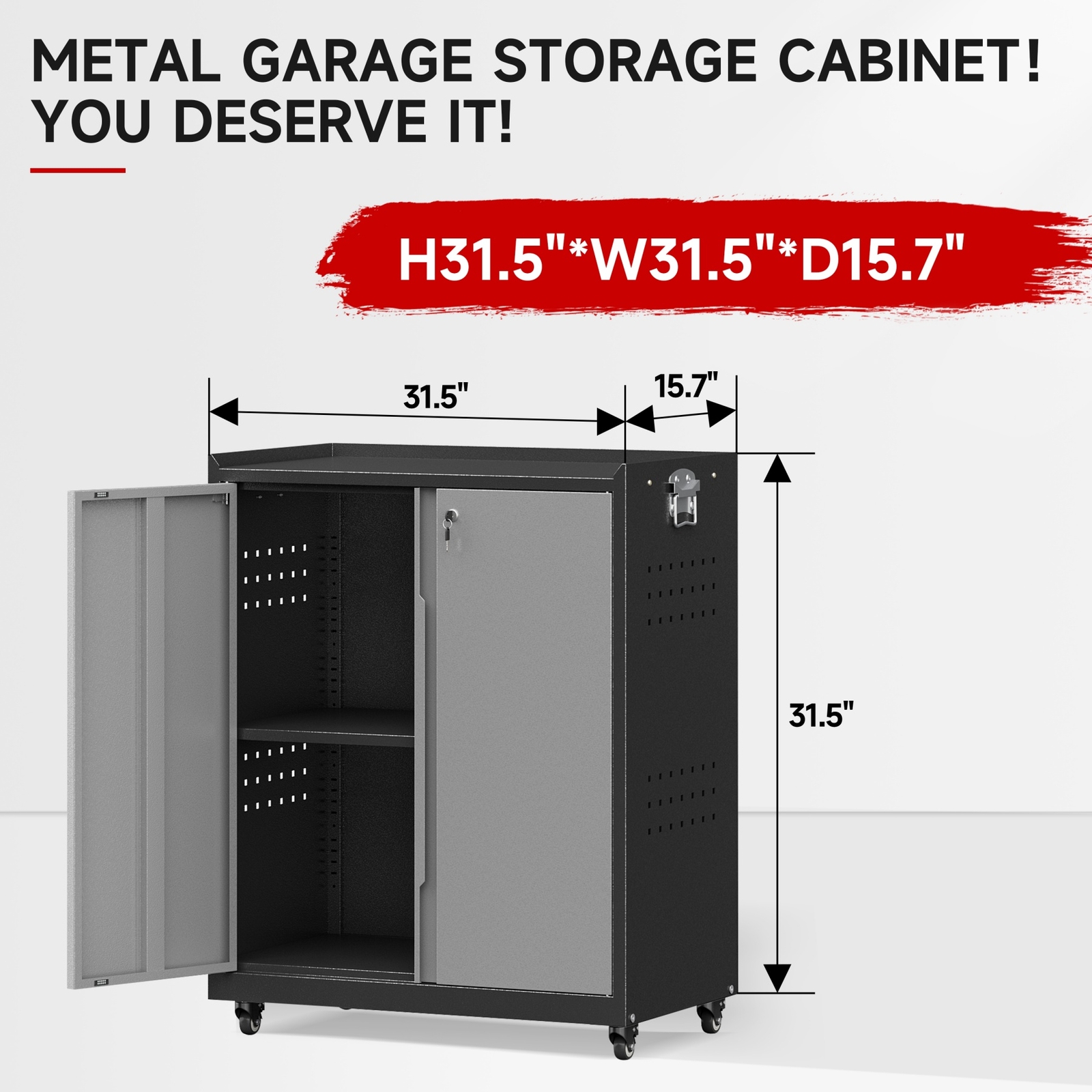 Garage Storage Cabinet System 5-Pcs Workshop Set Metal Garage Lockable Cabinets