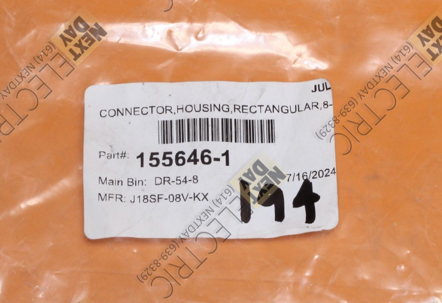 JST Connector, J18SF-08V-KX, Header Plug Rectangular 8p Receptacle 155646-1