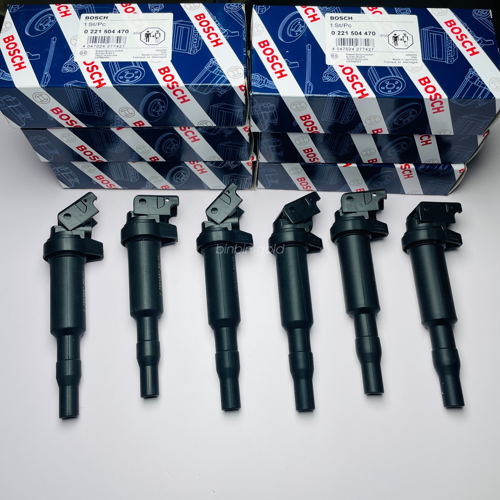 6x OEM BOSCH Ignition Coil Set W/ Connector Boot For BMW 5 6 7 x5 x6 0221504470