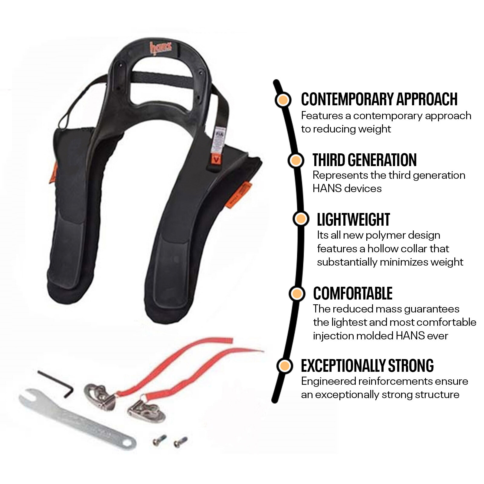 Hans Device HANS DK14247.411 SFI Sport III Quick Click, 20 degree, Large