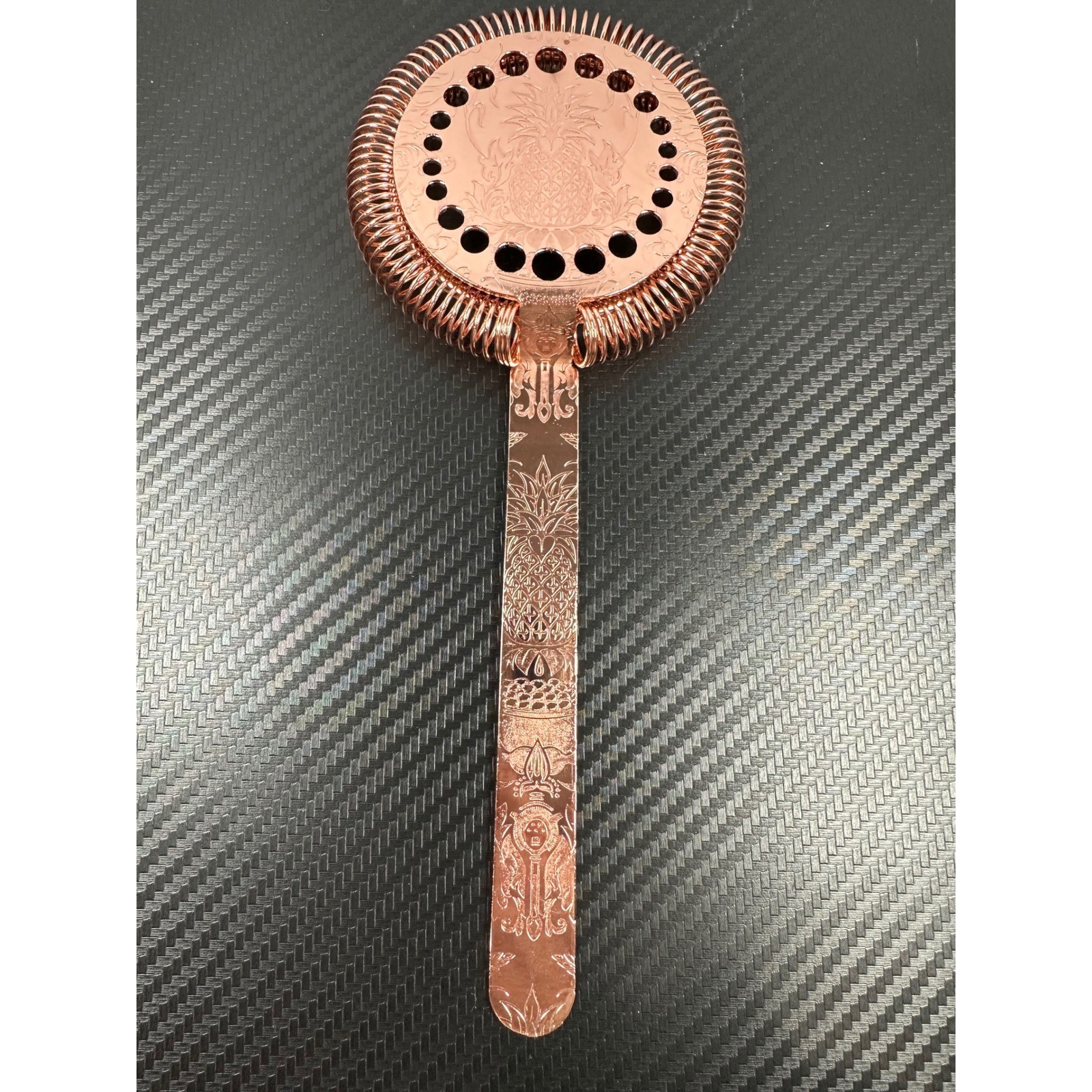 Copper Bar Strainer Cocktail Julep Hawthorne Style Barware Pineapple Design