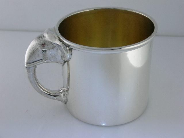 Rare Sterling INTERNATIONAL / WATROUS Cup / Mug w/ Elephant Handle ~no mono