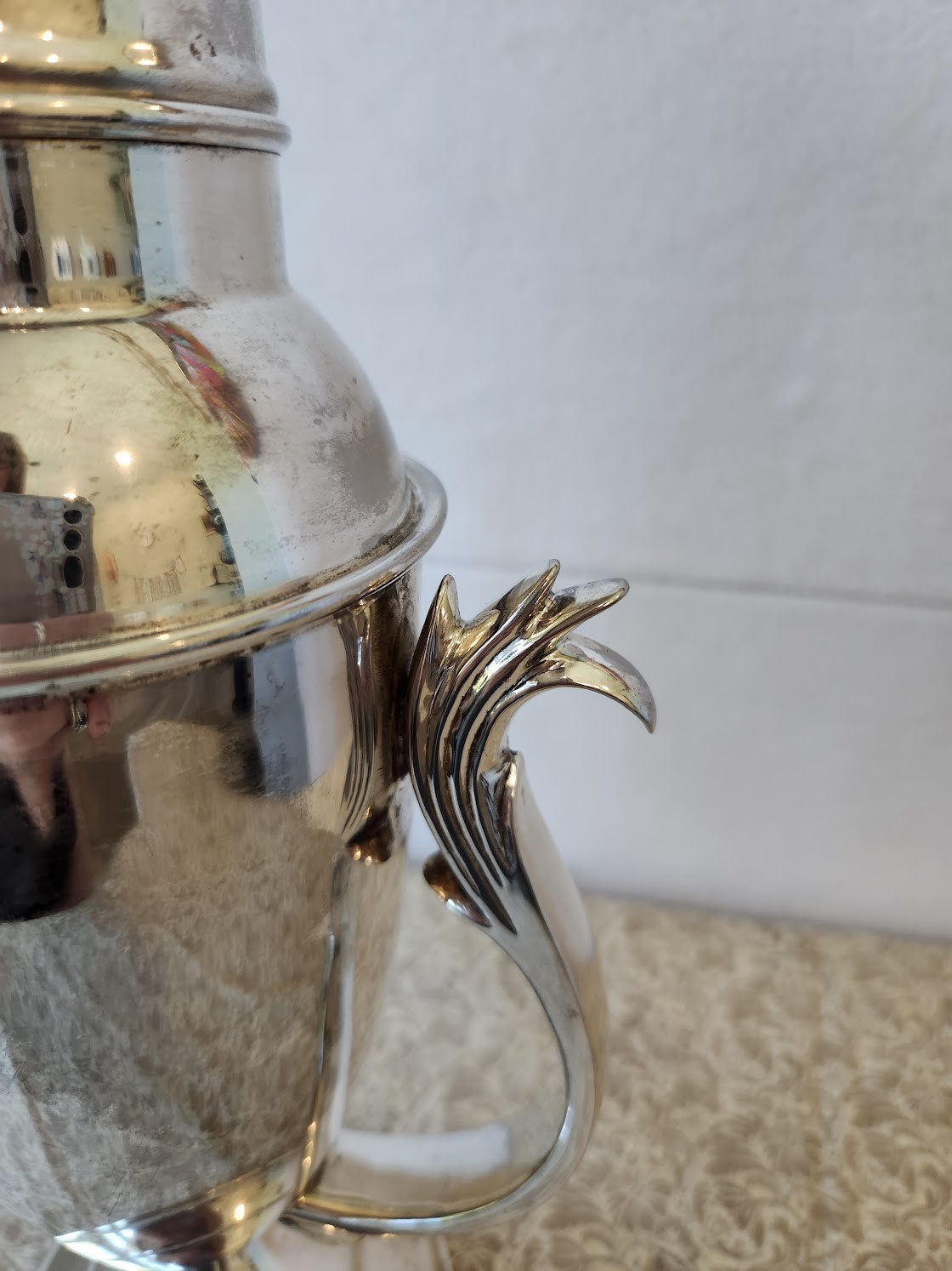 Rooster Cocktail Shaker Restoration Hardware Polished Silver Plate Vintage 13"