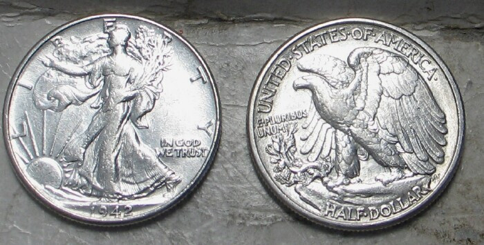 ROLL WALKING LIBERTY SILVER HALVES (MIXED DATES) AU/BETTER (11 ROLLS AVAILABLE)