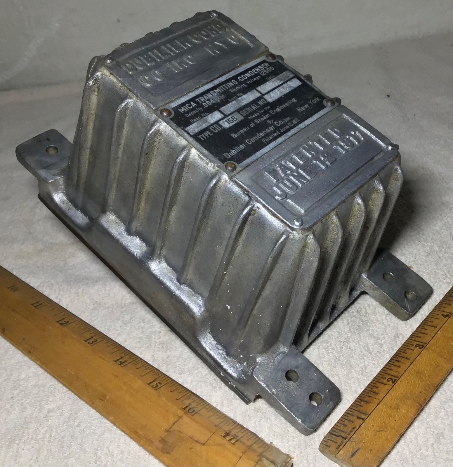 RARE antique 1920's DUBILIER MICA old 1917 Crystal Radio TRANSMITTING CONDENSER