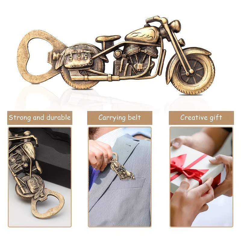 Vintage Motorcycle Beer Bottle Opener -Unique Gift for Bikers & Beer Enthusiasts