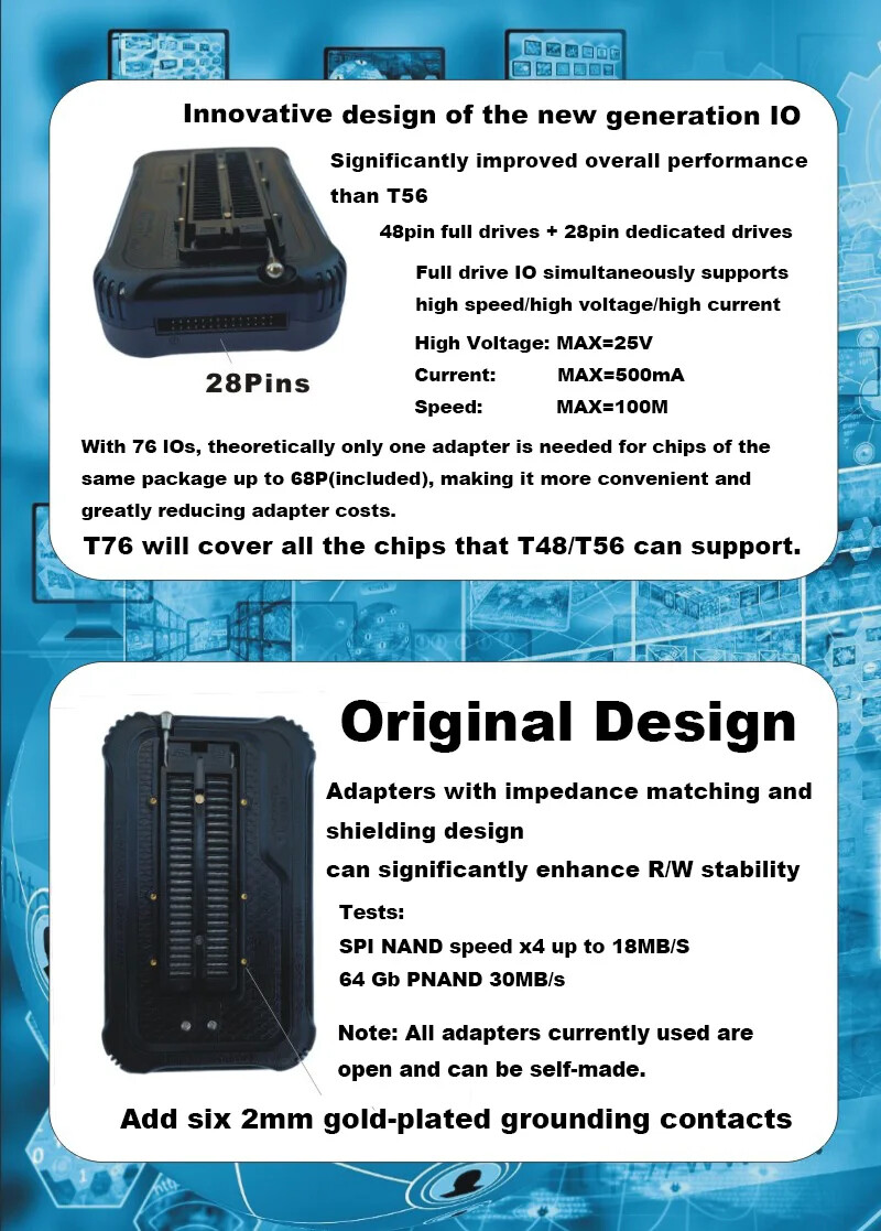 XGecu T76 USB 3.0 Universal Programmer support EEPROM NOR NAND EMMC MCU GAL