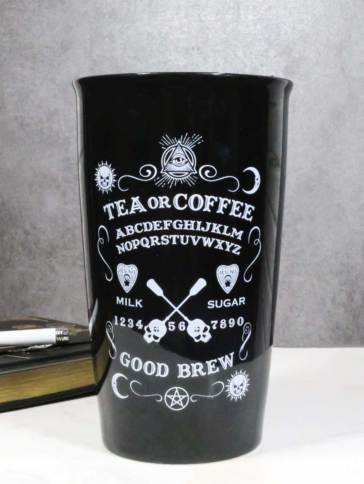 Wicca Witchcraft Ouija Board Tea Or Coffee Good Brew Ceramic Travel Mug Cup