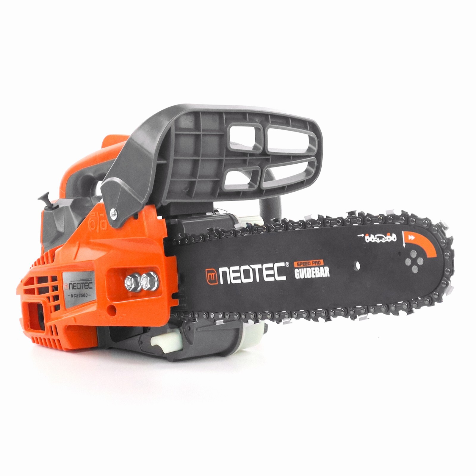 25.4cc Gas Top Handle Chainsaw with 12'' Bar Chain 2-Stroke Engine Cut Tree Wood