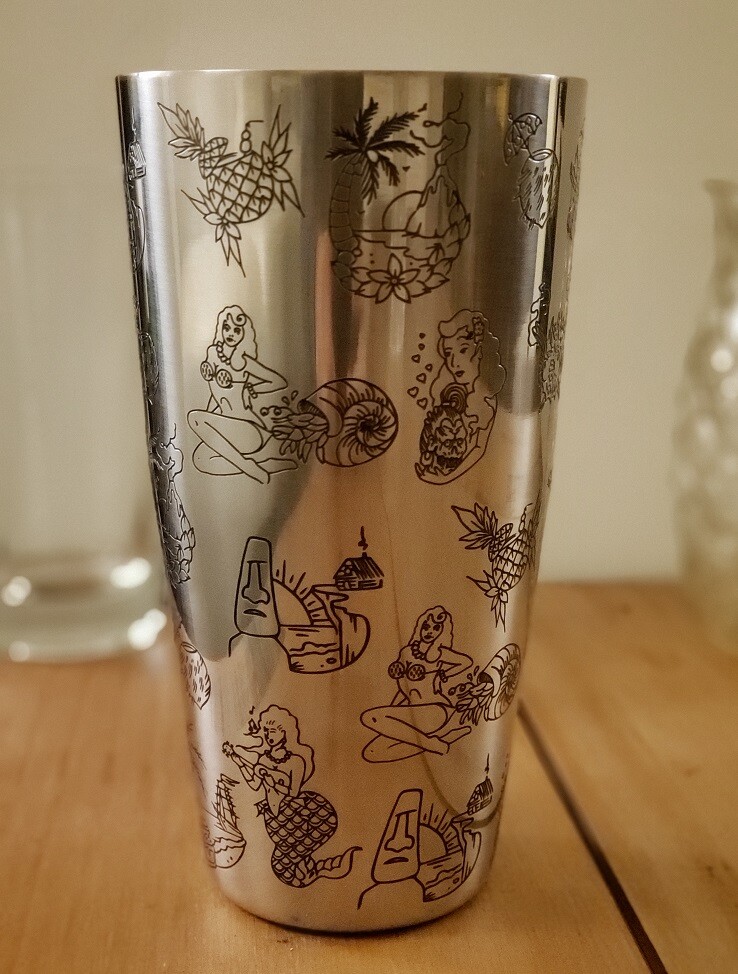 28/30 oz. TIKI COCKTAIL SHAKER Stainless Steel Boston Mixing & Stirring Tin