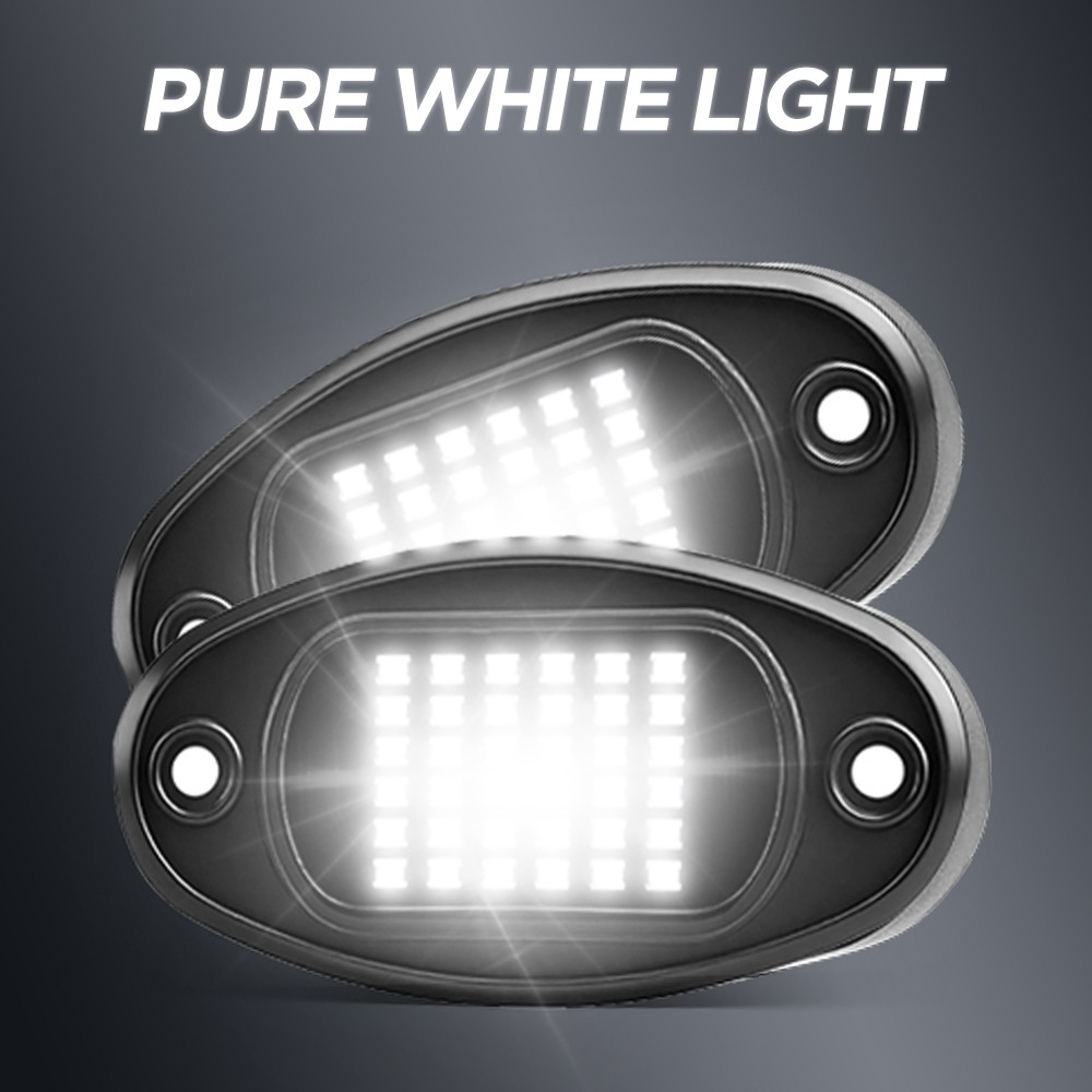 8 x Pure White LED Rock Lights Underbody Glow Lamp for Offroad SUV Pickup Truck