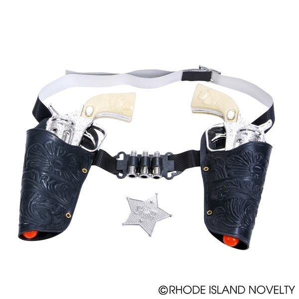 Complete Double Western Play Gun Set Holster Sheriff