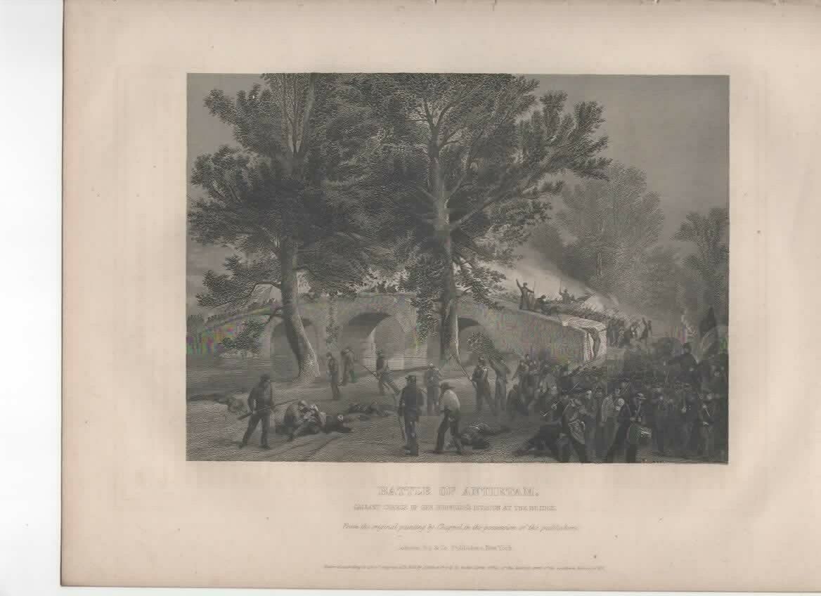 Battle of Antietam Gallant Charge of Gen. Burnside's Div vintage print 1865