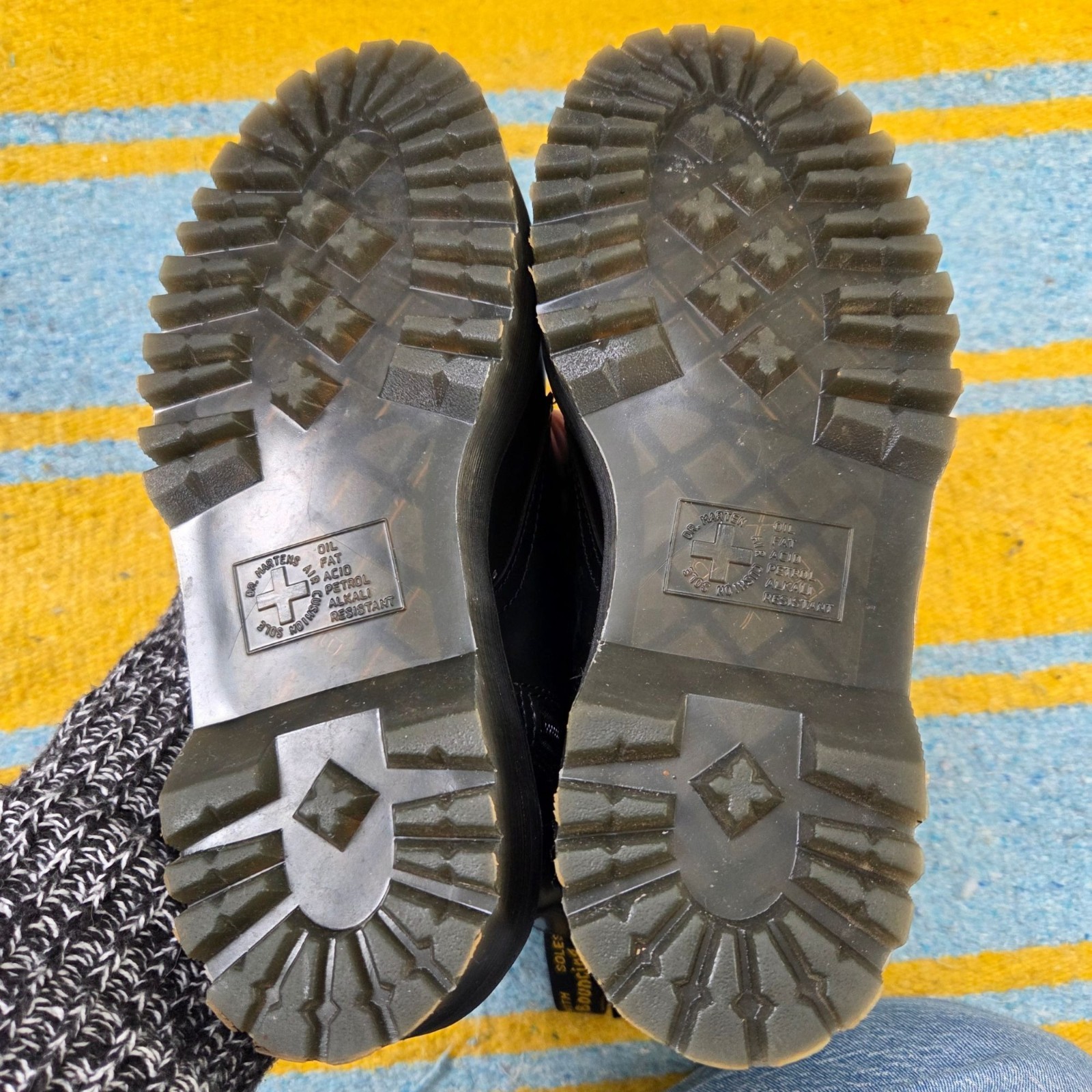 Dr. Martens Jadon Black Platform Lace-Up Boots Size 41