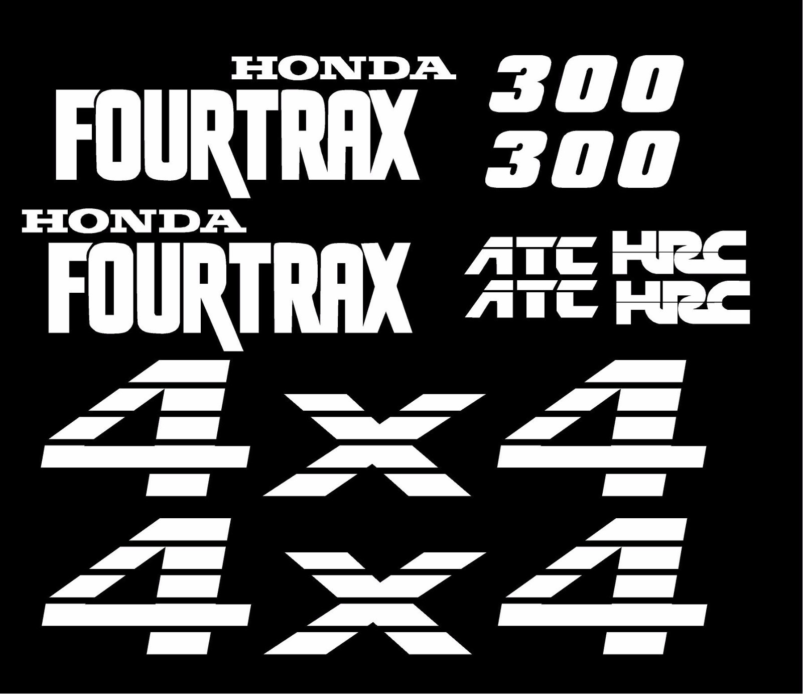 Set of (10) 1991 Honda Fourtrax Decals Gas Tank Fenders 300 ATC HRC