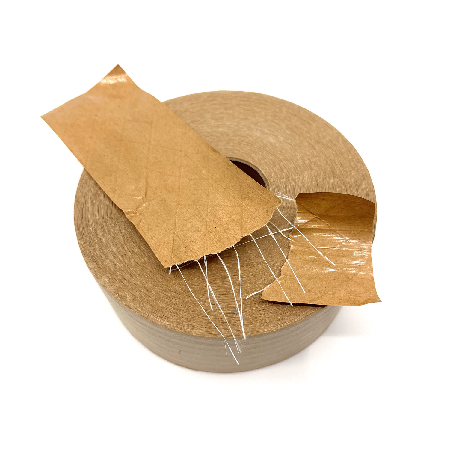 Reinforced Water Activated Kraft Carton Sealing Gummed Tape 2.75" x 450 ft Tan