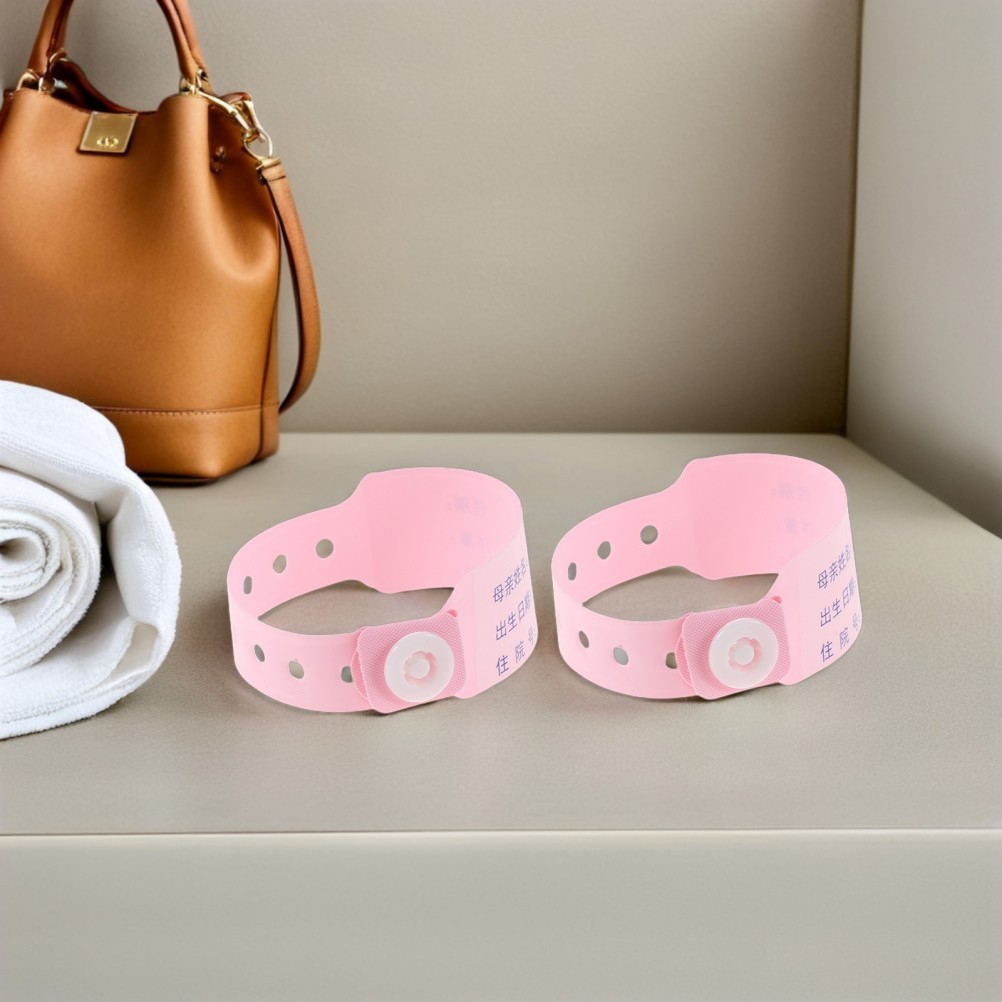 100 Pcs Medical Identification Tape Secure Snap Newborn Bracelet Baby Wristband