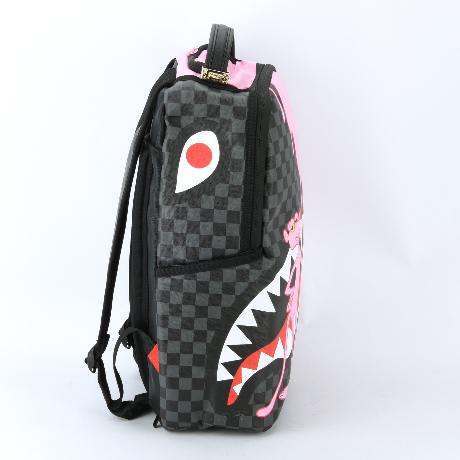 Sprayground Shark Pink Panther Pink Painter Backpack Zippered Unisex Plaid