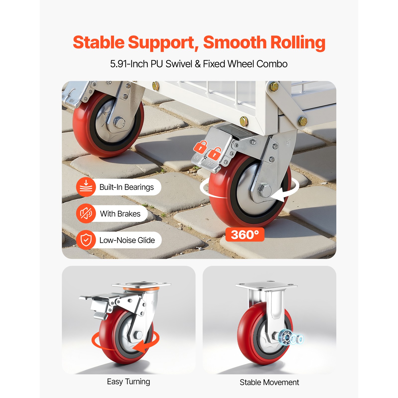 Uimoso Foldable Platform Cart with Cage, 2000 lbs Capacity, 6-in-1 Hand Truck