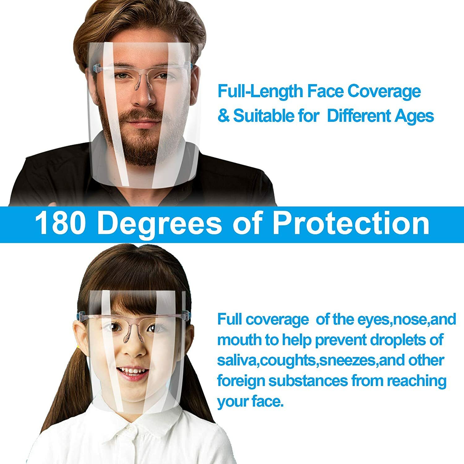 15 Glasses Plus 8 Frames Face Shield Guard Mask Safety Protection Reusable