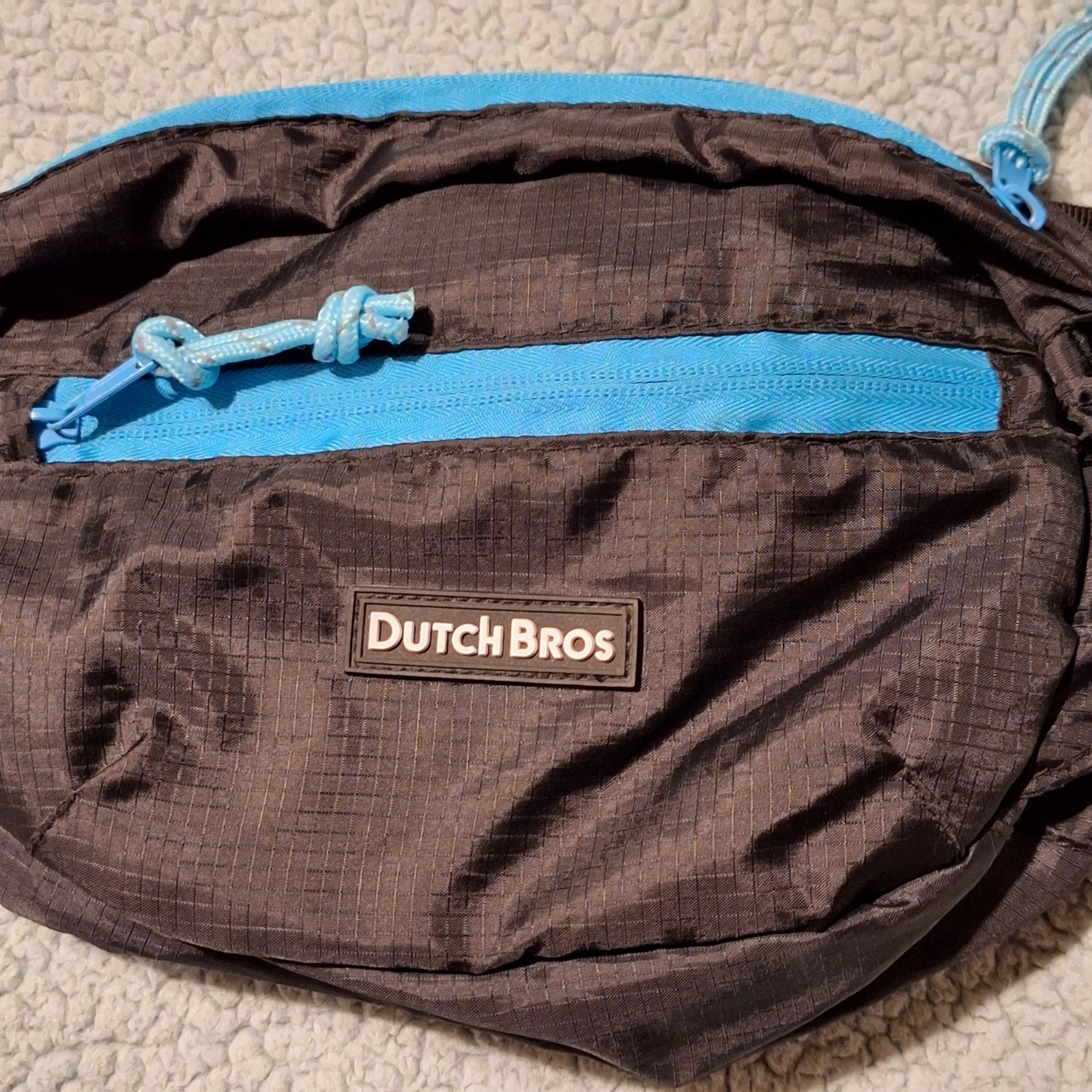 Rare Dutch Bros Coacha 2017 Employee Rave Pack 2-Zipper Black Teal FREE SHIP