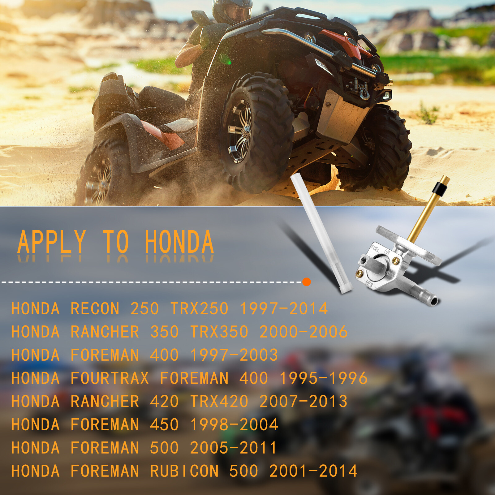 Fuel Valve Switch Petcock For Honda Rancher 350 , TRX350FE TRX350FM TRX350TE TM