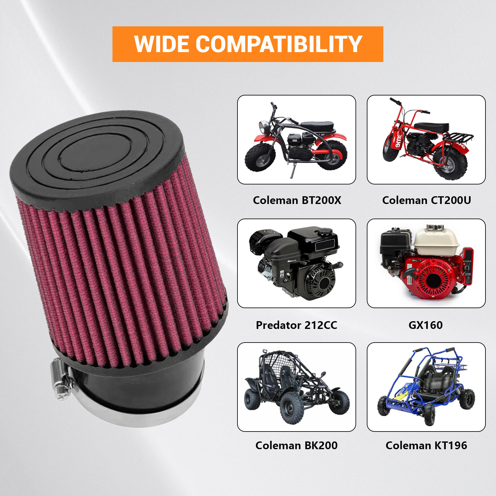 Air Filter & Adapter Kit Fit Predator 212cc Engine Racing Go Kart Cart Mini Bike