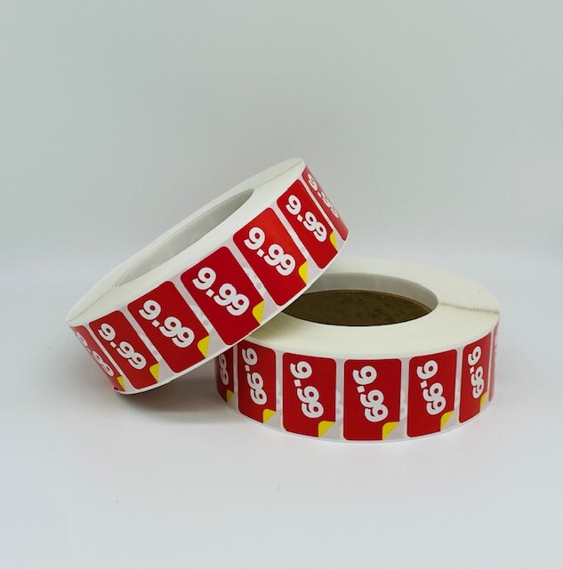 1 Roll of 1000 1.5"x1" $9.99 Product Price Point Red & Yellow Labels Stickers