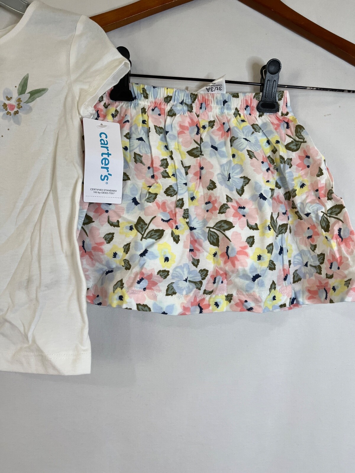 NWT CARTERS 2-Piece Bunny Tee & Skort Set Girls Toddlers Many sizes