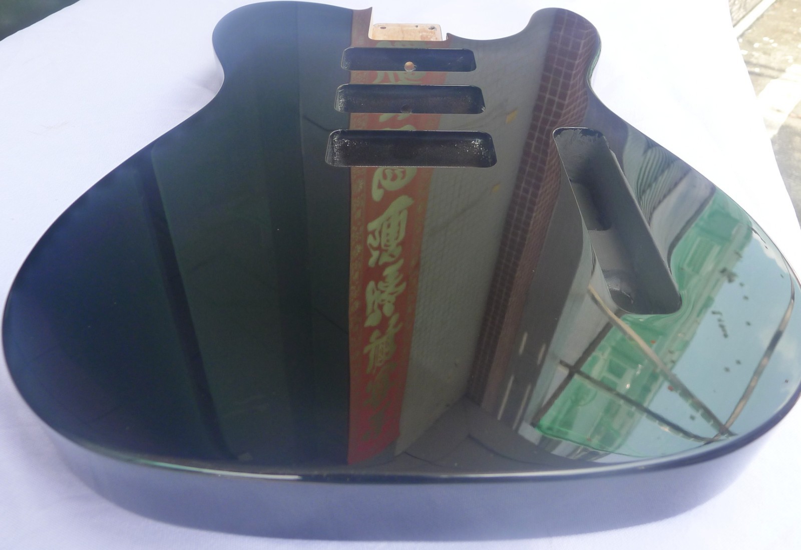 Tele Style Guitar Body 3pcs Alder Black Fit 3pcs P90 With Half Bridge ≦4.8Lbs