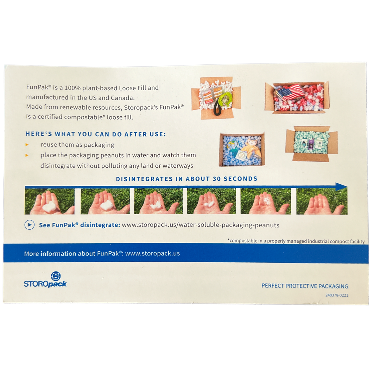 FunPak Packing Peanuts White Star Shape MiniPack .6 cu ft Biodegradable