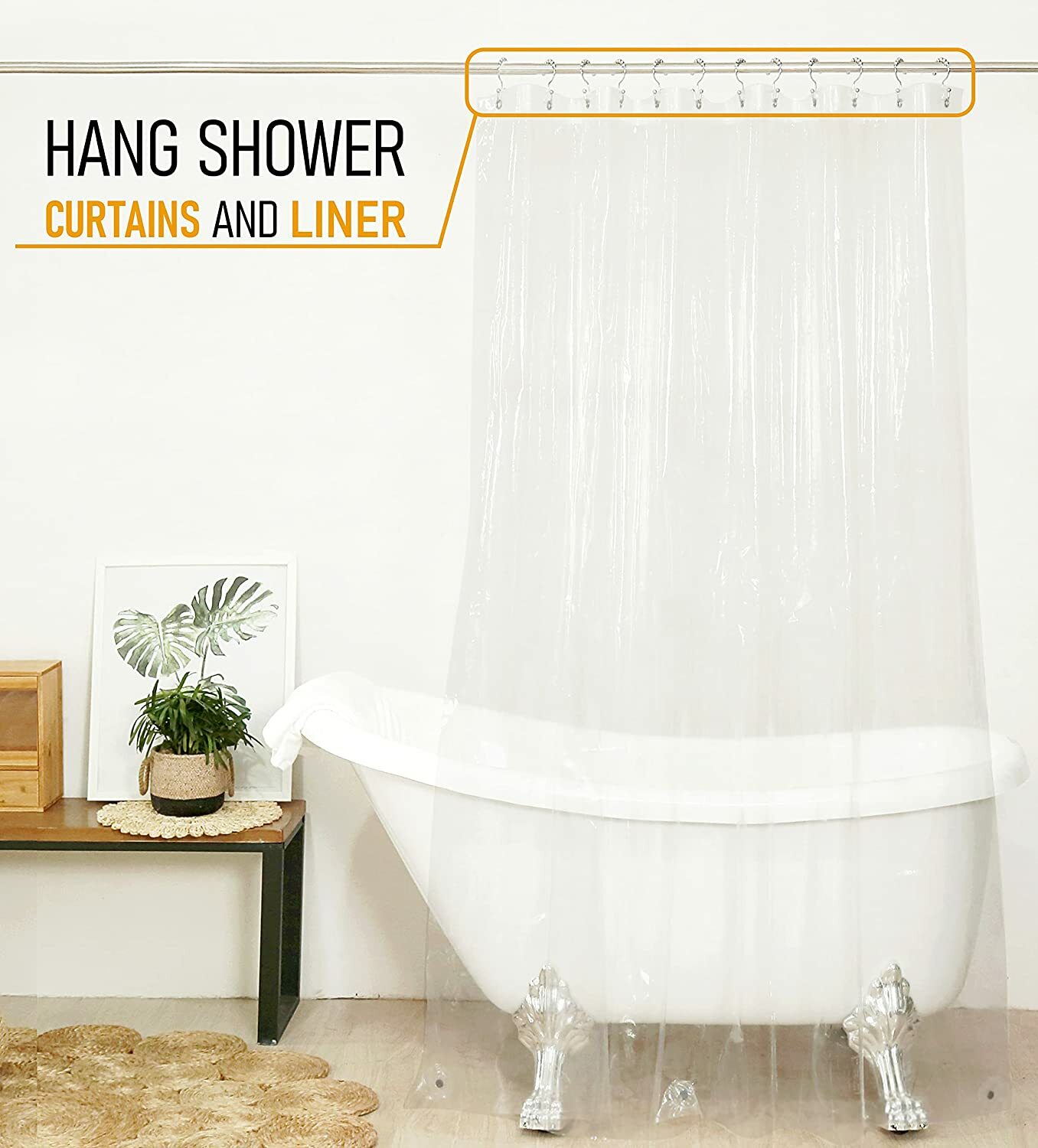 Utopia Bedding Stainless Steel Shower Curtain Hooks