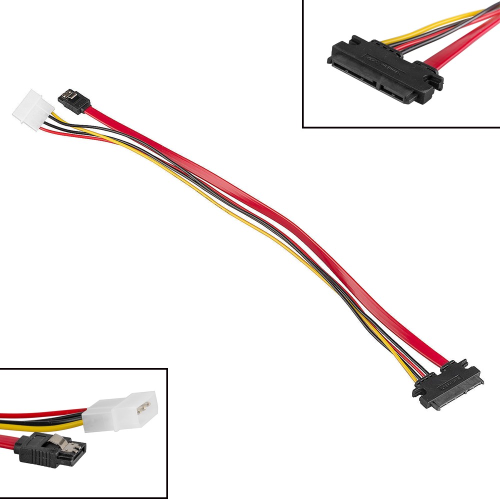 1X SATA Combo Cable Internal Desktop PC HDD DVD Drive 22pin Data 4pin Power Wire