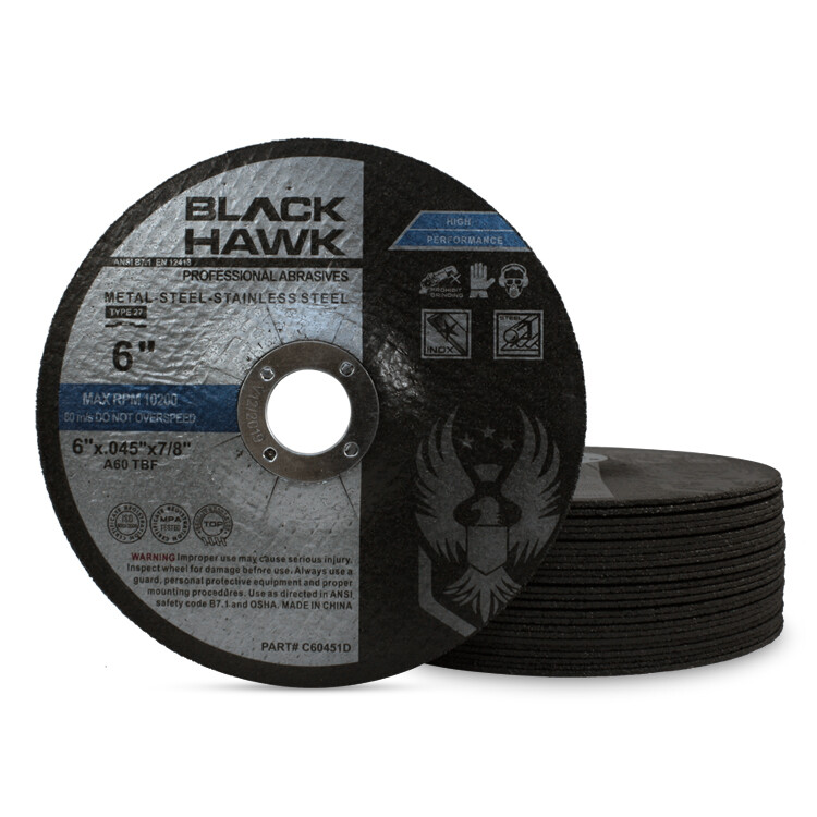 100 Pack - 6" x .045" x 7/8" Depressed Center Cut-Off Wheel T27 Cutting Discs