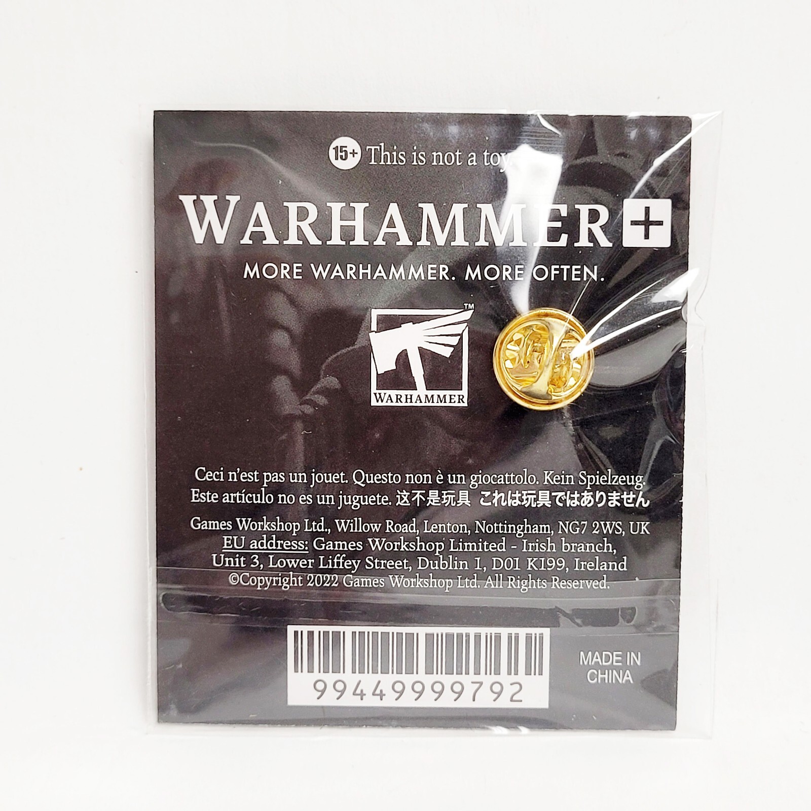 Warhammer Plus Exclusive 40K Blood Angels of Death Lapel Pin Badge, Sgt Kazarion