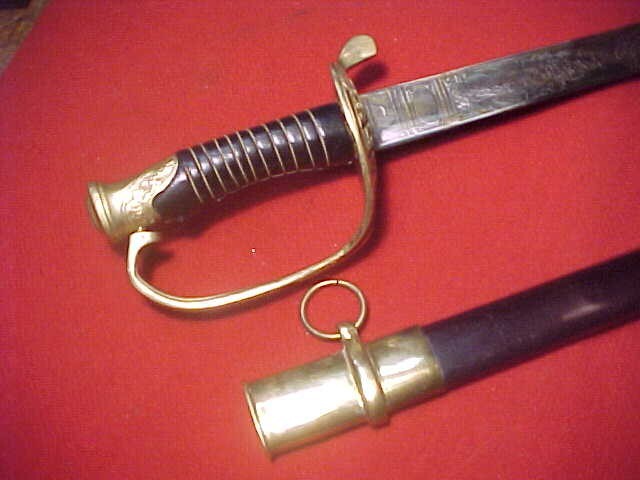 US MODEL 1850 STAFF & FIELD OFFICERS SWORD W/SCABBARD ~ QUALITY REPRODUCTION