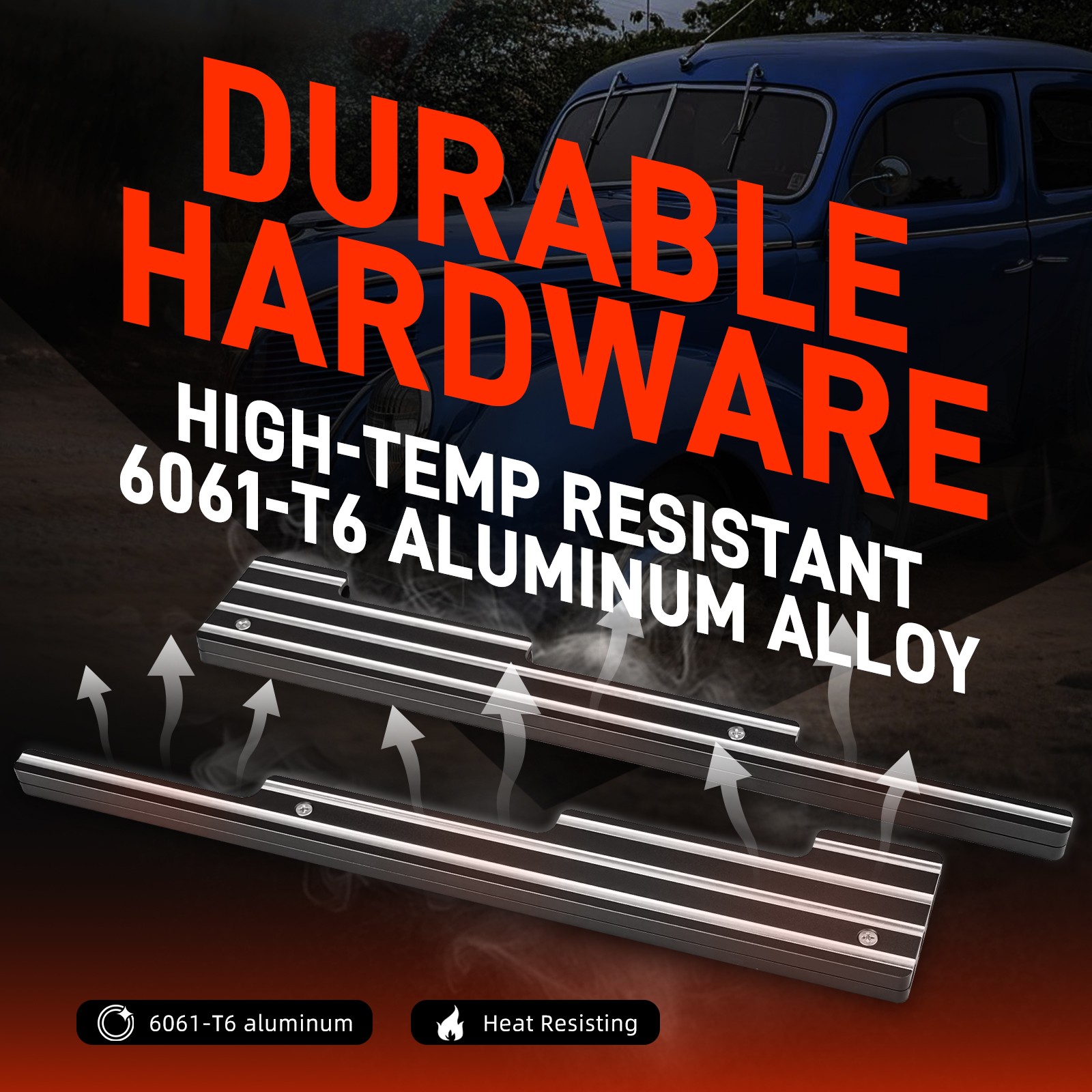 BEVINSEE Aluminum Spark Plug Wire Looms Holder Set For SBC BBC 302 350 454