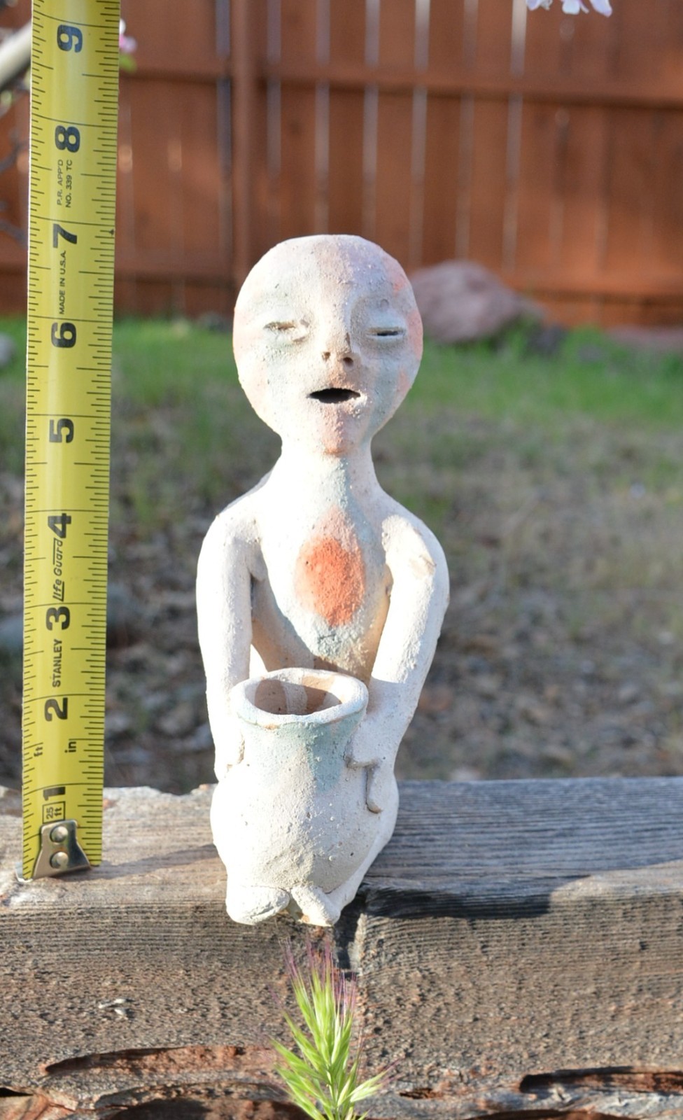 Old Tesuque Rain God - Earthenware Pottery Figure -