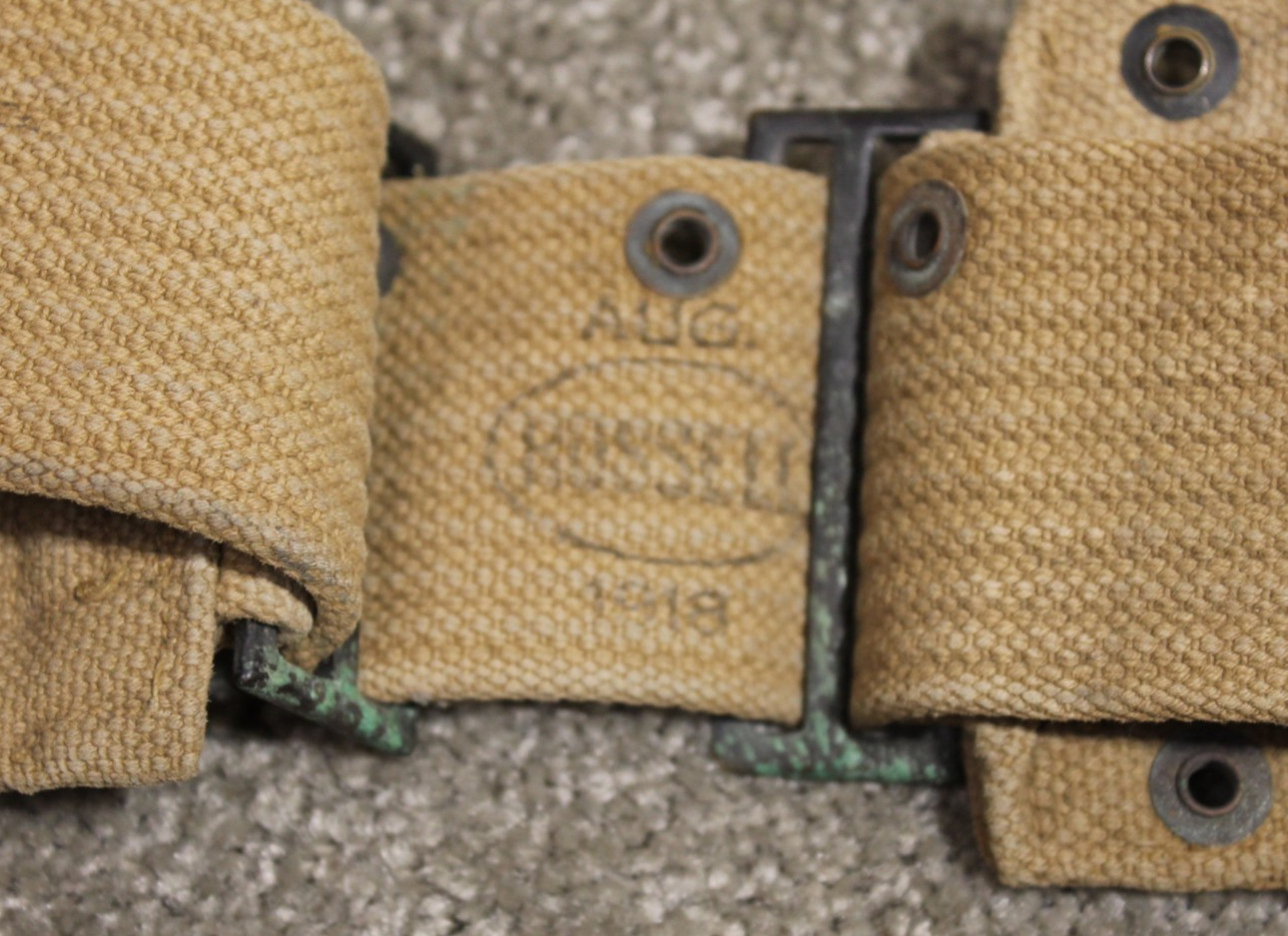 Original US WWI Ammo Ammunition Cartridge Belt Russell 1918 WW1