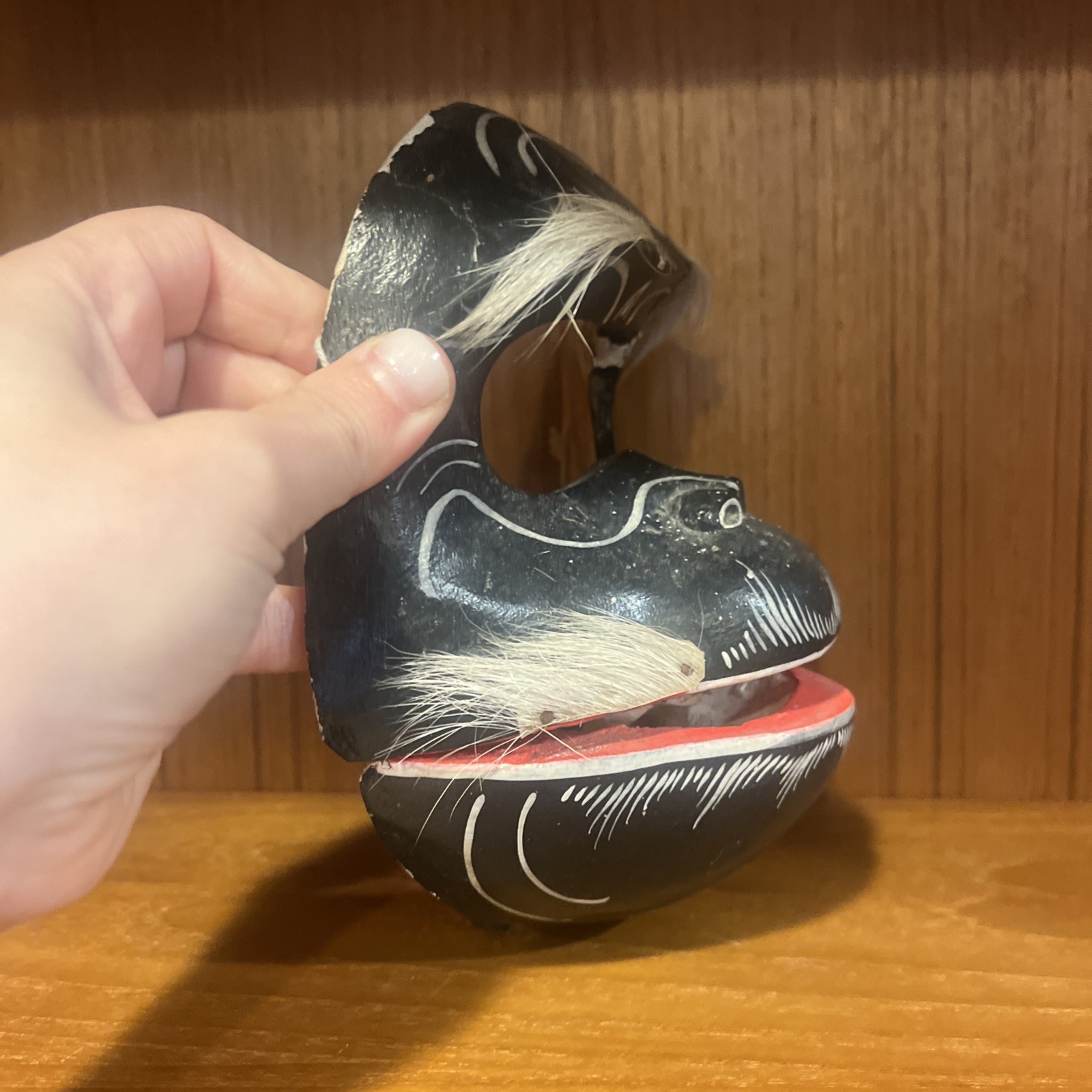 Vintage Hand Carved Hand Painted Articulated Gorilla Wood Mask