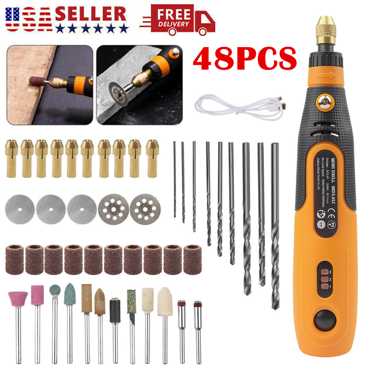 48PCS Abrasive Rotary Tool Accessories Grinding Sanding Cutting Polishing Set US