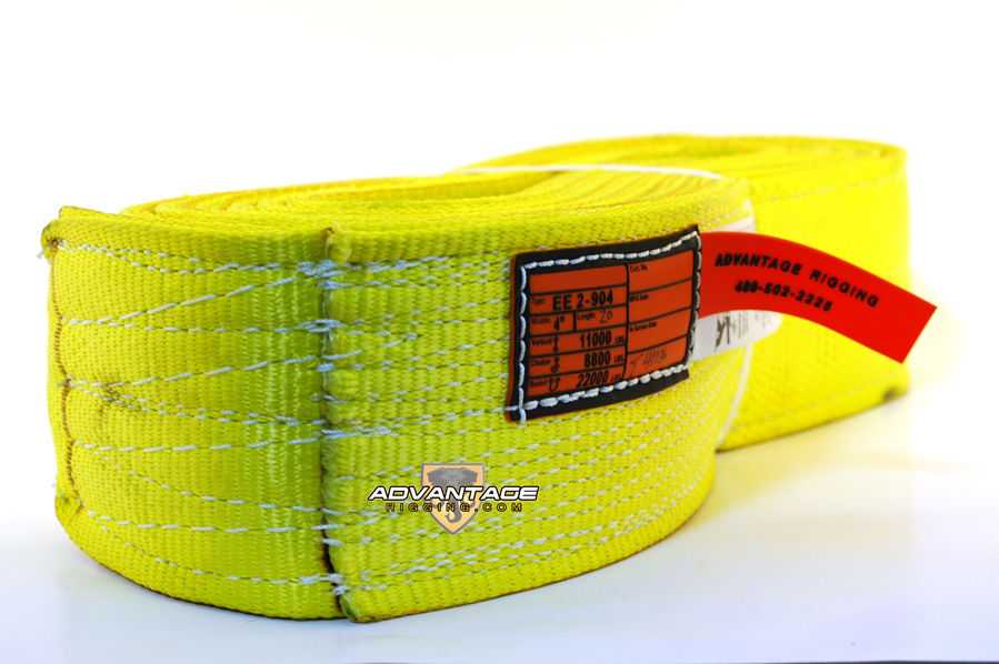 EE2-904 X20FT Nylon Lifting Sling Strap 4 Inch 2 Ply 20 Foot Feet USA MADE
