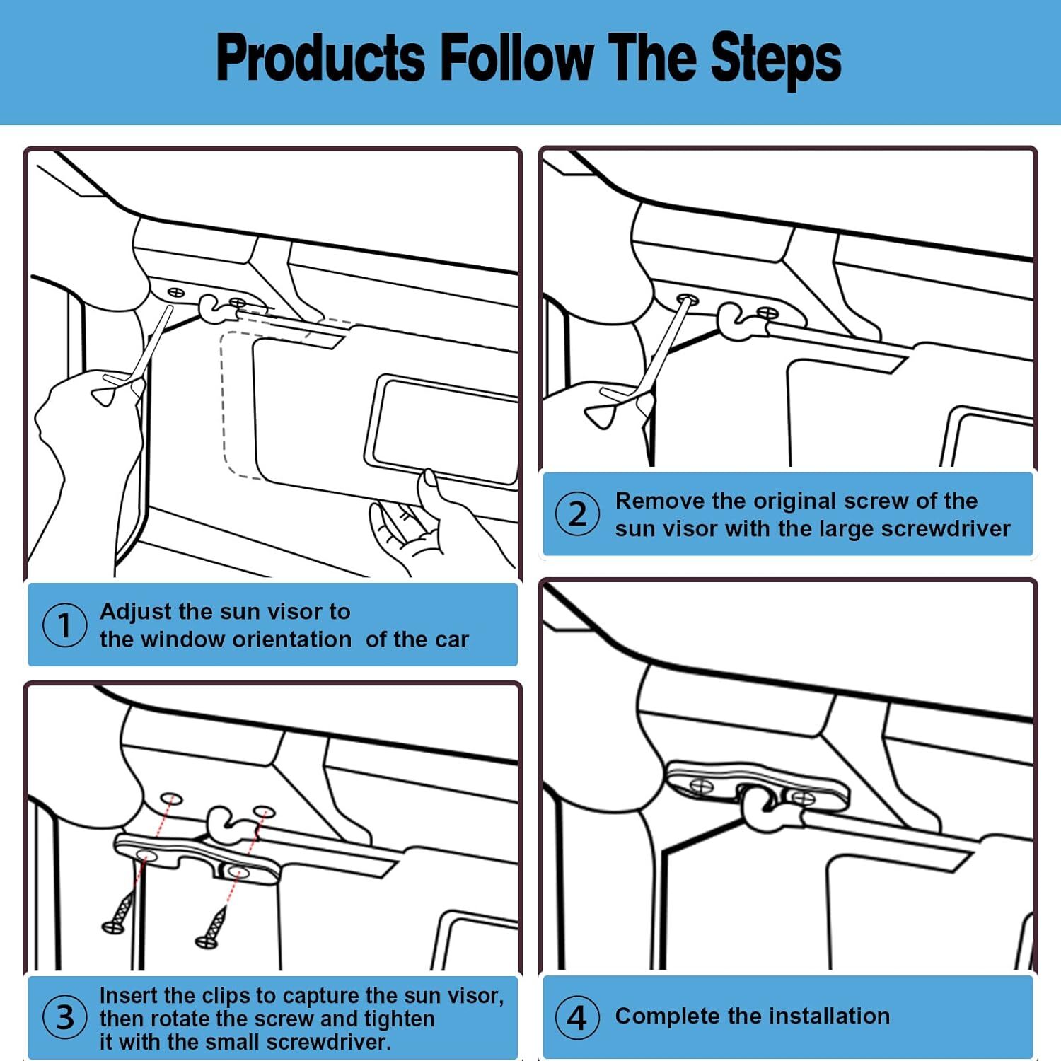 🔥Pair Sun Visor Clip Repair Kit For Jeep Wrangler JK JL Gladiator JT 2018-2022