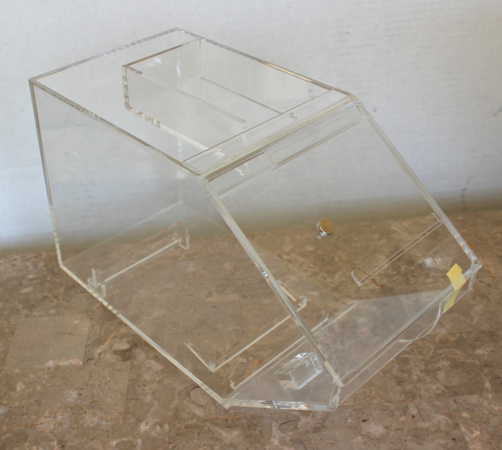 Acrylic Storage Bin Container w/Hinged Lid for use with candy gondola